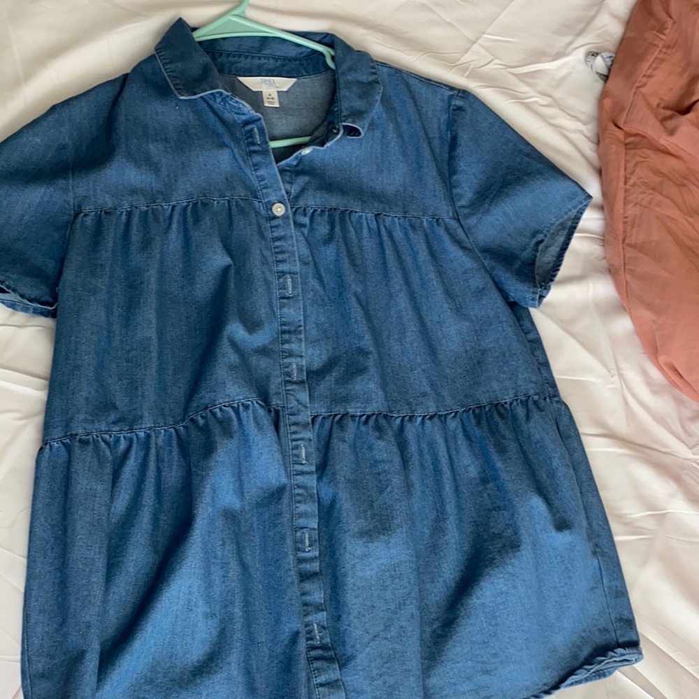 Jean t-shirt button up